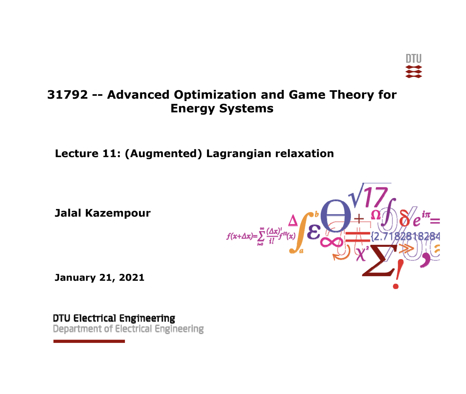 Lecture 11: Augmented Lagrangian relaxation