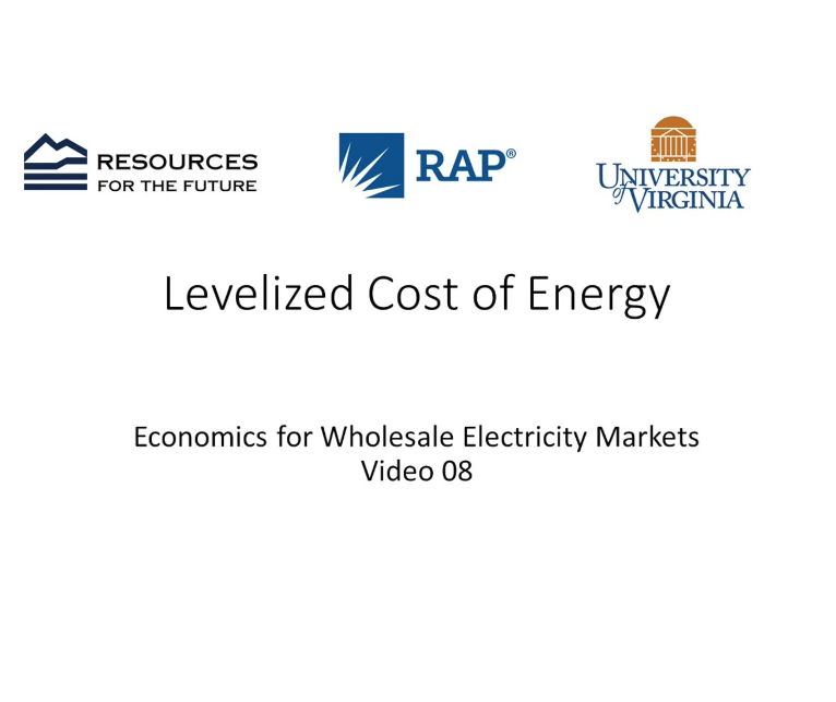 Economics #08: Levelized Cost of Energy